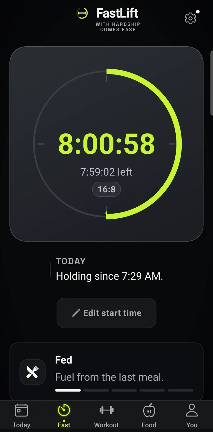 Fast screen with the ring half full