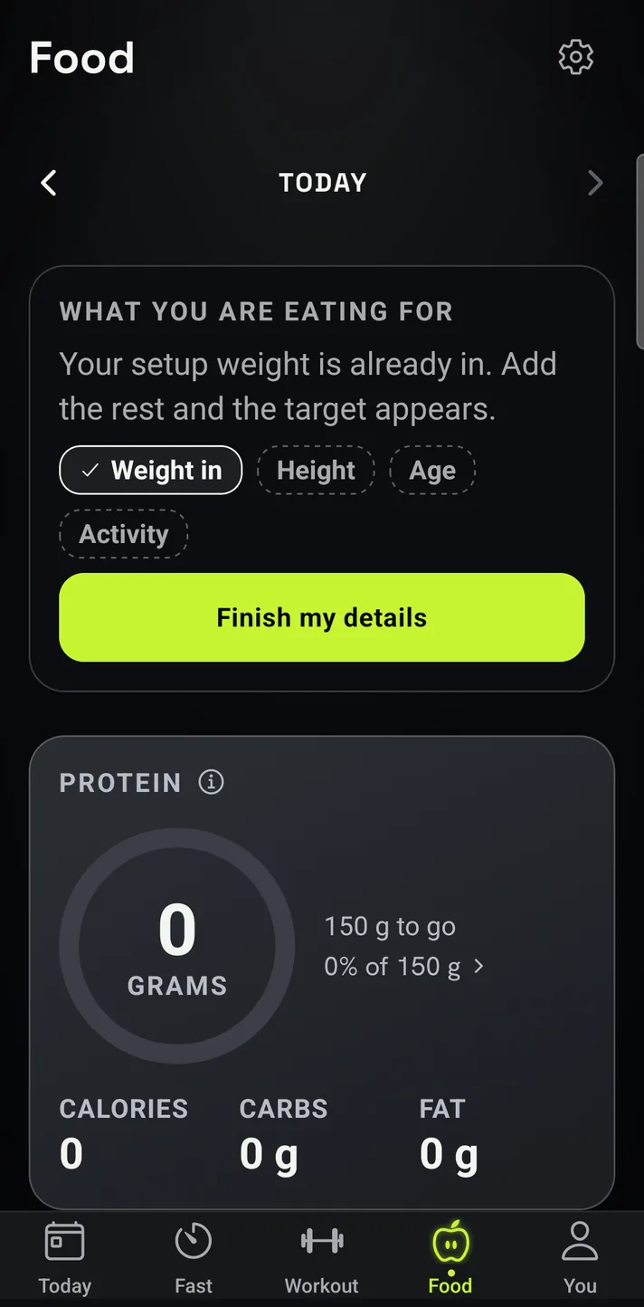 Food screen with the protein ring