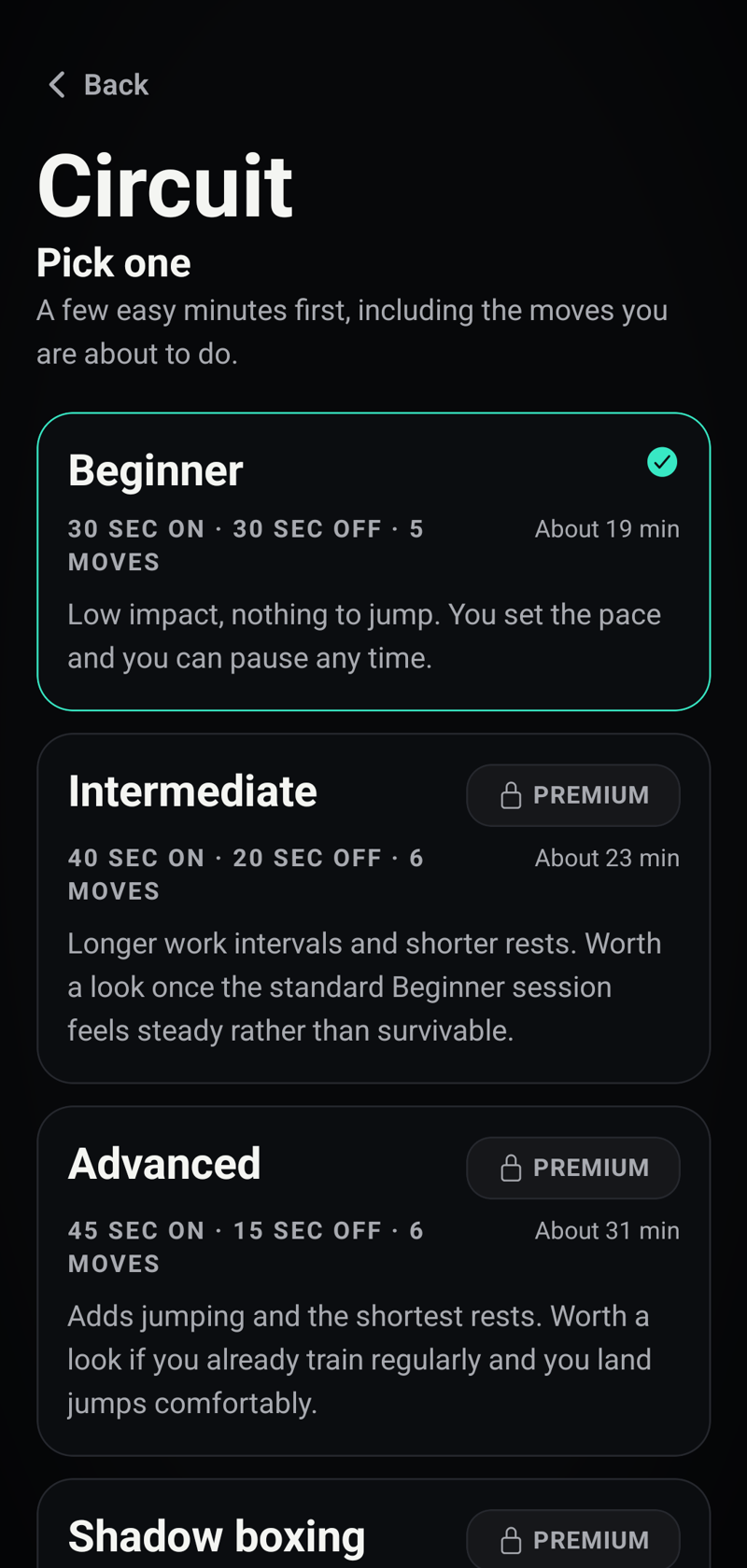 FastLift circuit session picker